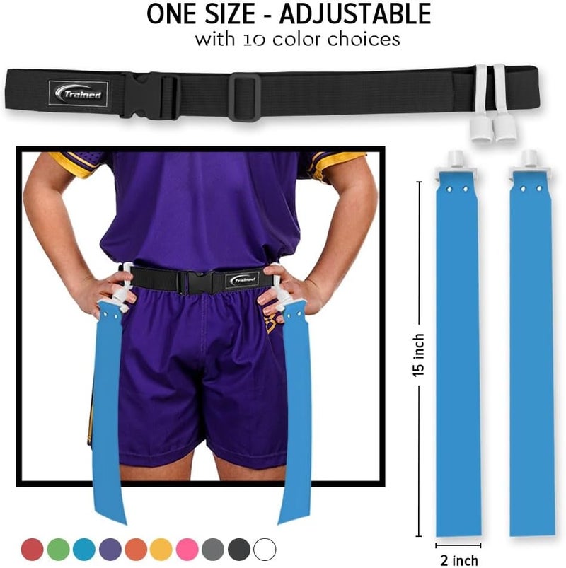 Trained Flag Football Set – Adjustable Flag Football Belt with 2 Flags & Audible Pop – Durable Flag Football Gear for Youth, Kids & Adults - Image 3